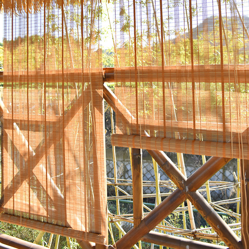 Custom bamboo curtain roller shutter curtain door curtain lifting shading shading shade partition balcony louver ventilation curtain Chinese curtain