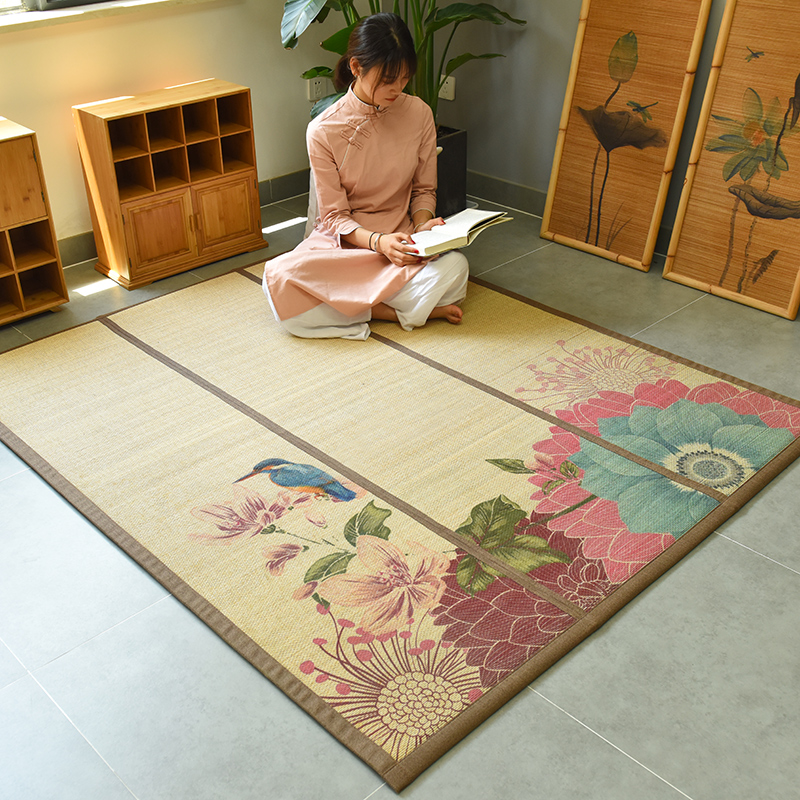 Bamboo carpet bedroom tatami bamboo-made Chinese-style living room mat with folded floating window mat