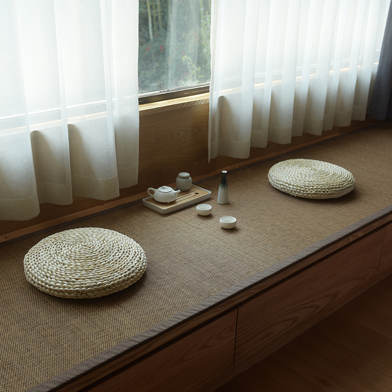 Custom tatami bamboo woven balcony cushion carpet bamboo carpet floating window cushion day-type windowsill pad set to be made (new)