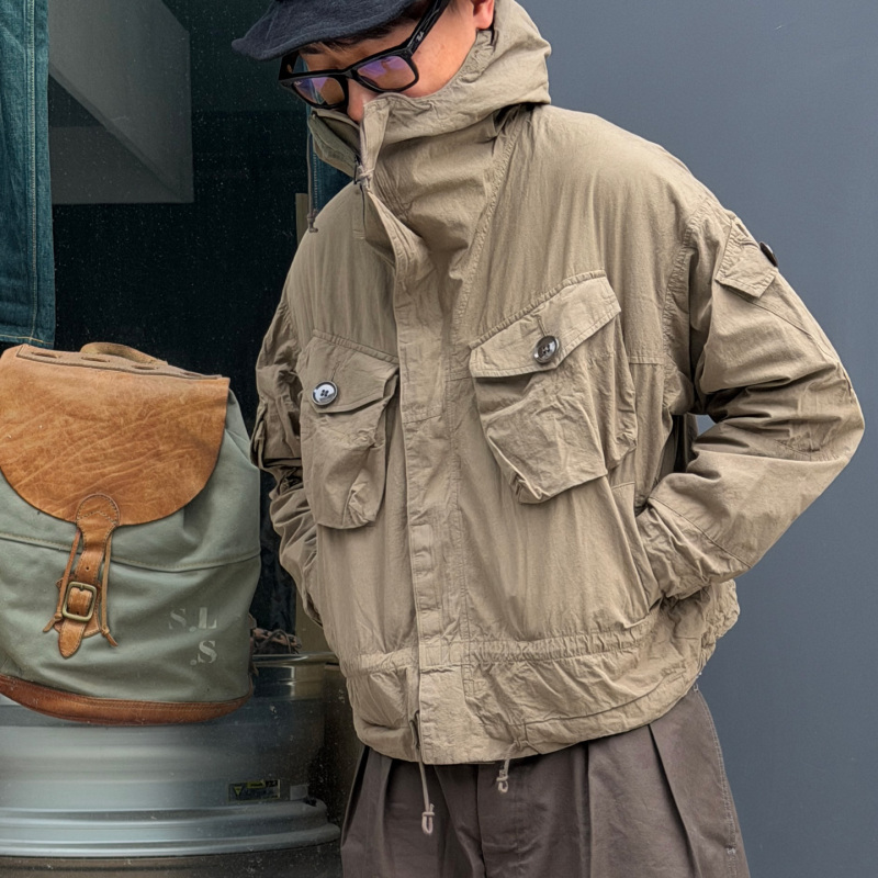 Gypsy Sons Summer Retro 90S Windproof Field Jacket Improved Version Cotton and Linen Blend Work Jacket Gypsy Sons Summer Retro 90S Windproof Field Jacket Improved Version Cotton and Linen Blend Work Jacket