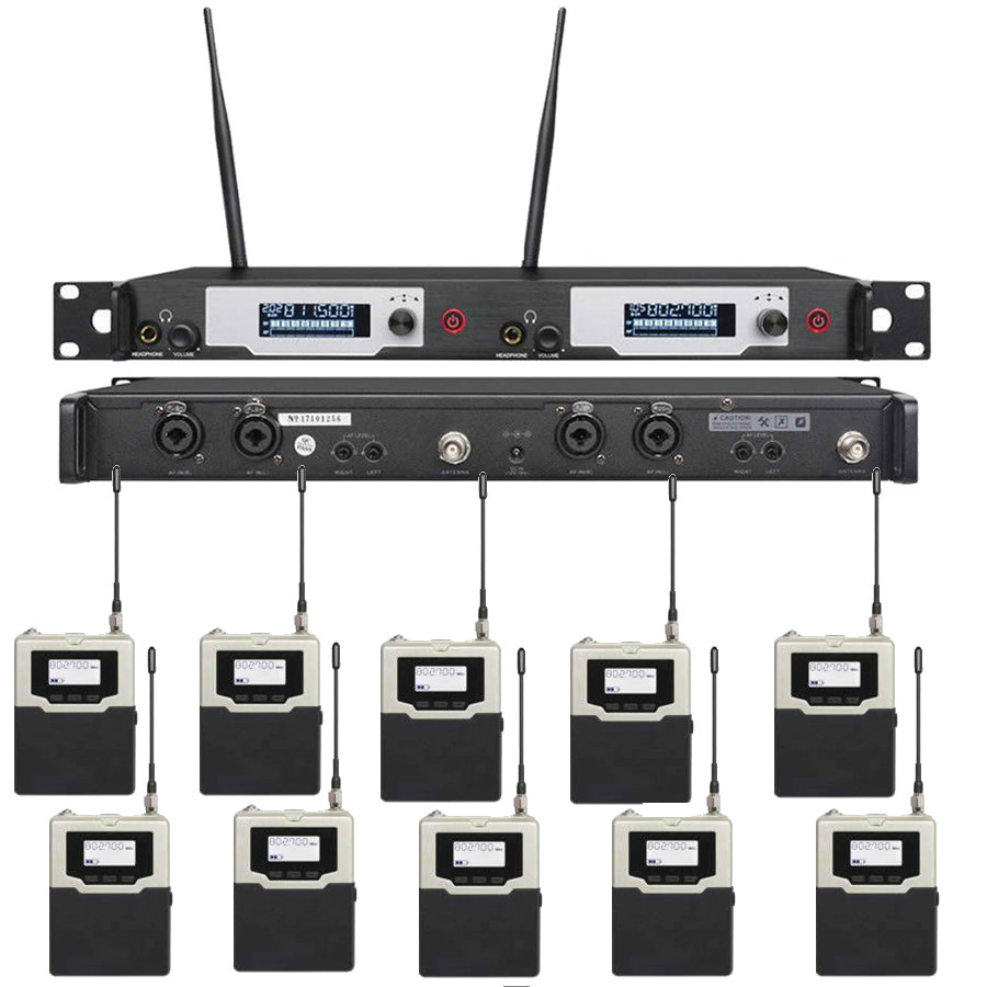 Professional stage performance simultaneous interpretation system wireless in-ear monitoring headset ear return dual channel one drag ten