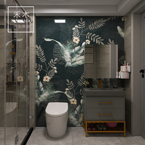 Hemu Foshan toilet tile toilet bathroom toilet background wall decorative art tiles American modern plants