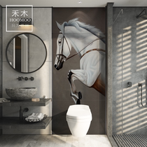 Hemu entrance tile background wall bathroom bathroom wall brick microcrystalline stone Modern simple transformation decorative painting zebra