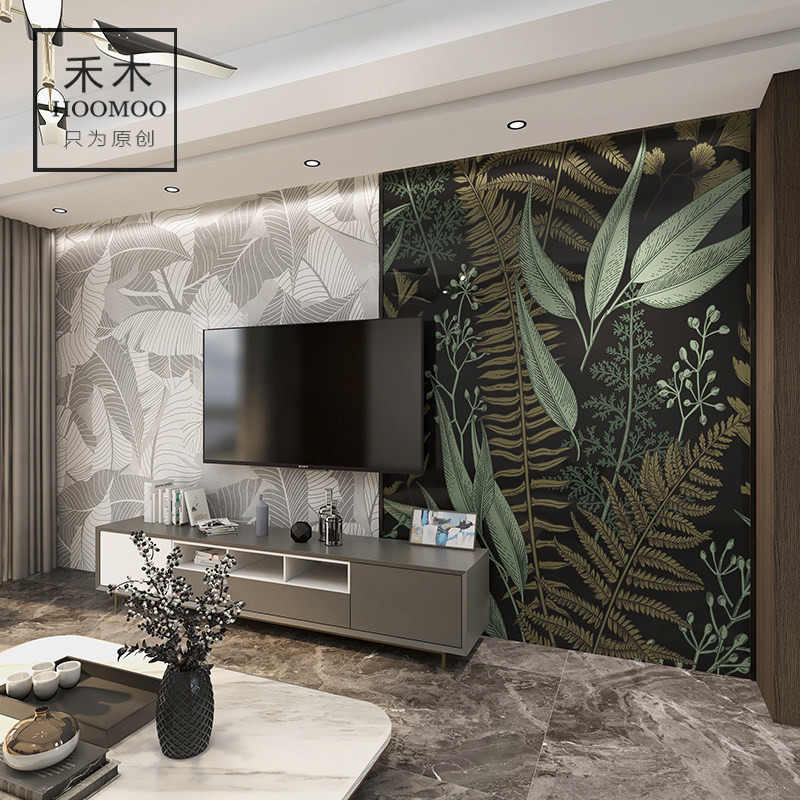 New net red slate TV background wall decoration living room atmospheric modeling video wall microcrystalline stone tile light luxury