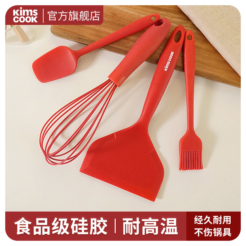 kimscook high temperature resistant silica gel not stick to pan with frying and spade oil brushed eggbeware jade burning thick egg burning silicone three sets