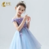 Kids catwalk váy cô gái công chúa váy fluffy từ vai hoa cô gái sinh nhật show chủ nhà buổi tối mùa thu - Váy trẻ em