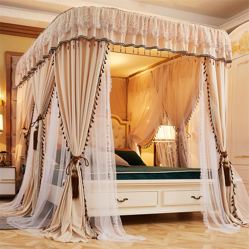 Thickened U-Shaped Double-Layer Mosquito Net with Blackout Rail-Type Bed Canopy 1.8m for Home Use, Windproof and Dustproof, Princess-Style Encrypted Fabric Curtain Thickened U-Shaped Double-Layer Mosquito Net with Blackout Rail-Type Bed Canopy 1.8m for Home Use, Windproof and Dustproof, Princess-Style Encrypted Fabric Curtain
