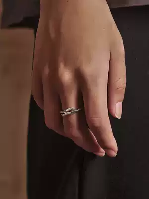 S925 sterling silver ring for men and women with adjustable opening simple Mobius ring tide personality couple custom lettering