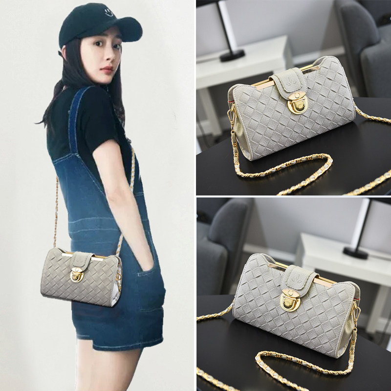 European station bag Yang Lingstar same stylish bag leather leather bag single shoulder handbag