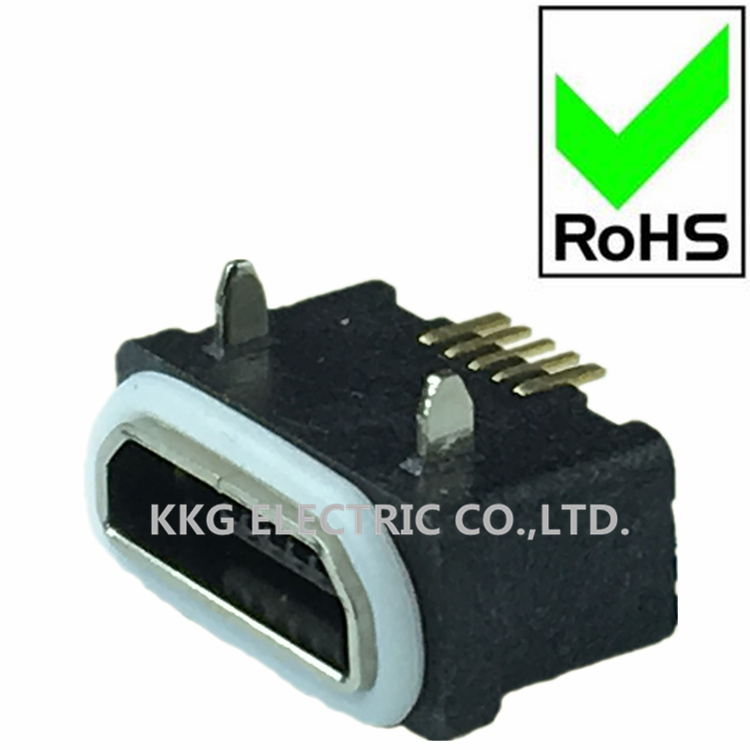 Manufacturers sell waterproof MICRO USB with waterproof ring fixed feet USB AB type charging port connector