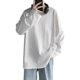 Autumn long-sleeved t-shirt men's loose and versatile Hong Kong trend brand trend solid color top simple casual round neck bottoming shirt