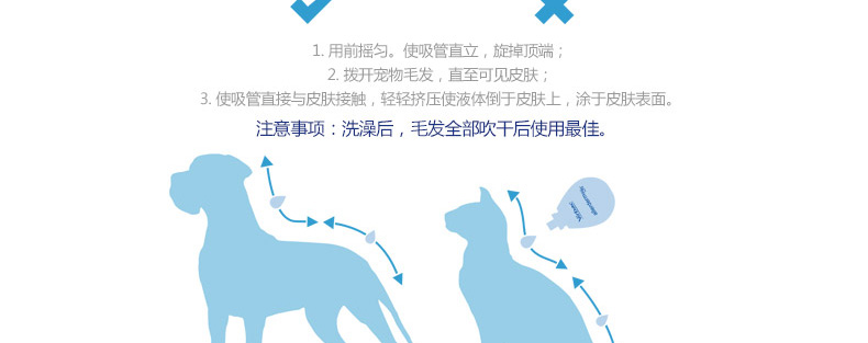 Vickers Pháp Yêu chó nhỏ Mèo Mèo Pet Dog Sửa chữa da giọt 2ml * 6 - Cat / Dog Medical Supplies các loại vật tư y tế cho thú cưng