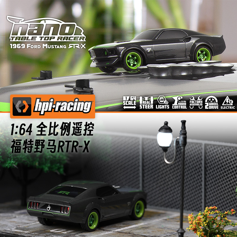 Hpi Nanottr 1:64 Ford Mustang Rtr-X 160980 Simulation Mini Remote Control Drift Car