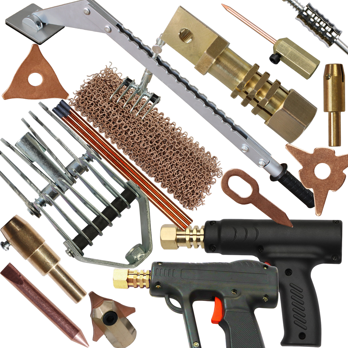 Xin Junpeng sheet metal repair plastic machine accessories meson round triangle piece carbon rod chuck flat lock head serpentine welding wire