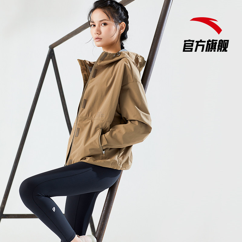 ANTA Sport Jacket Ladies Spring 2021 New Casual Loose Woven Hooded Cardigan Top Official Website Flagship