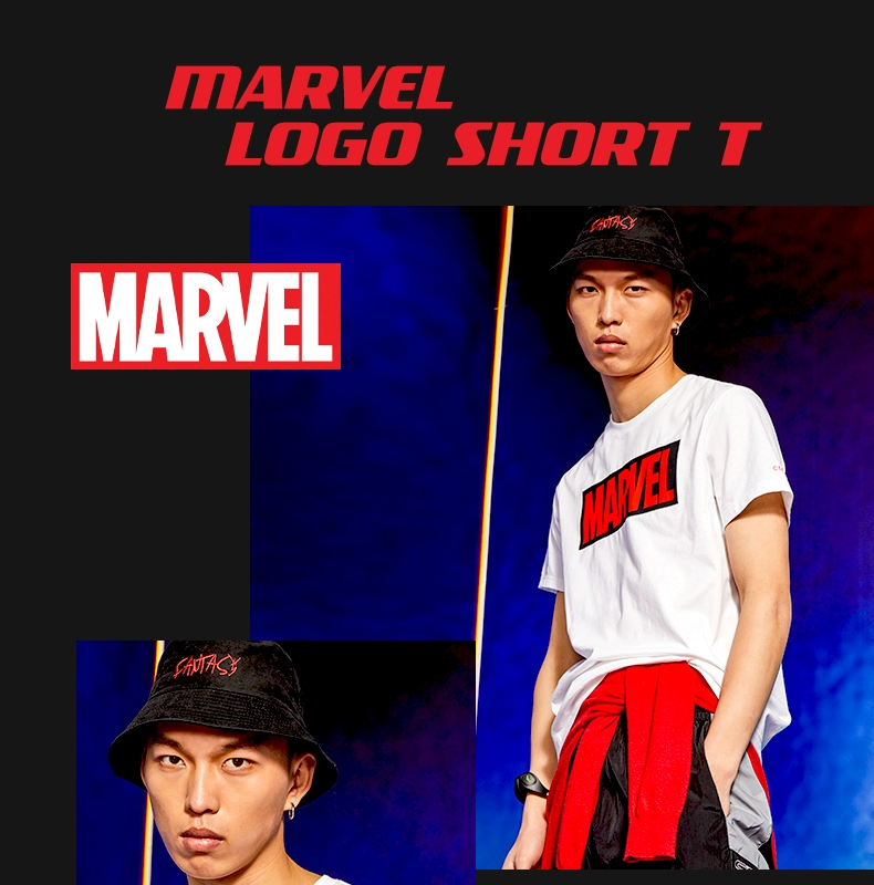 Anta Marvel đồng thương hiệu quần áo bé trai cotton 2019 hè mới thấm mồ hôi thoáng khí giản dị thể thao tay ngắn - Áo phông thể thao