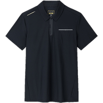 Anta Ice Silk T丨Half zipper lapel short-sleeved POLO shirt mens slim fit top casual mens wear 152327115