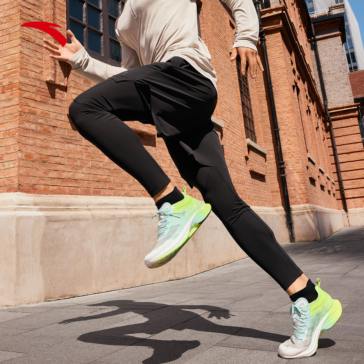 Ann Stepping Running Tight Pants Two Sets Men's 2023 Fall New Compression Pants Marathon Fitness Gym Pants-Taobao