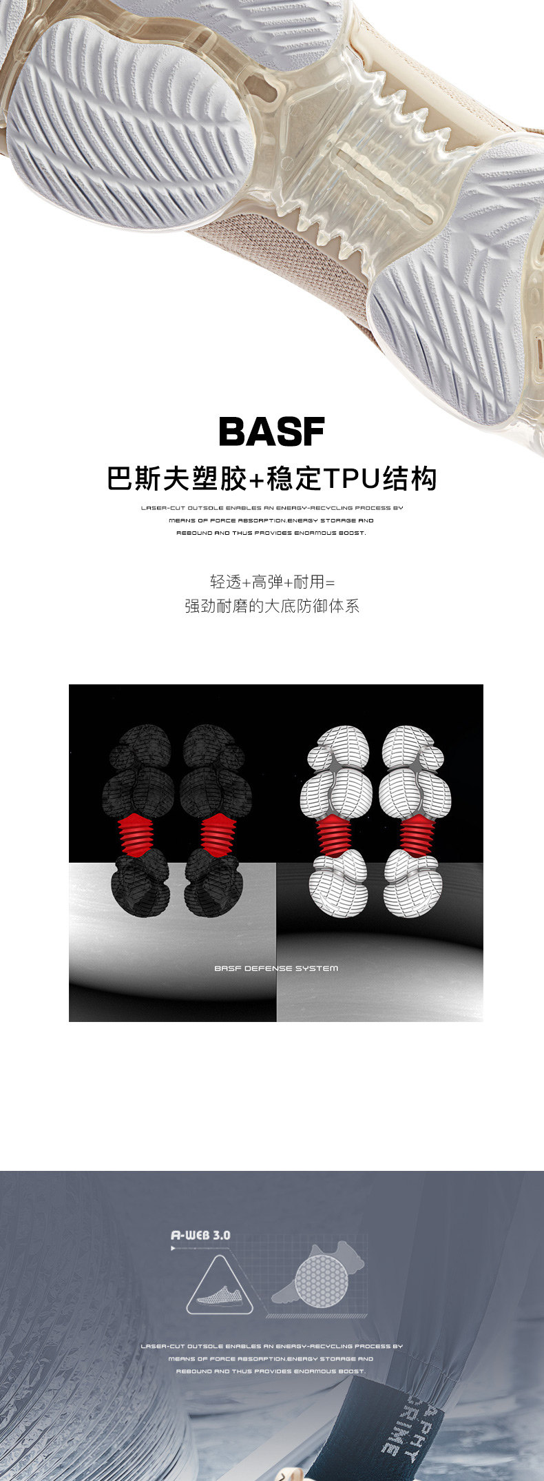 安踏 男款 光年跑步鞋 SEEED全掌气垫休闲跑鞋 图5