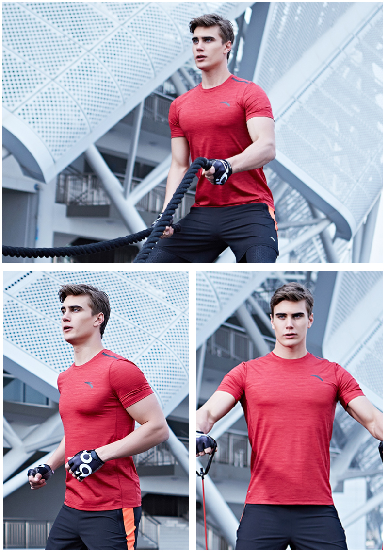 Anta ngắn tay nam 2018 mùa hè mới thoải mái mỏng màu rắn đơn giản chạy thể thao nửa tay T-Shirt nam triều áo thun adidas nam cổ tròn