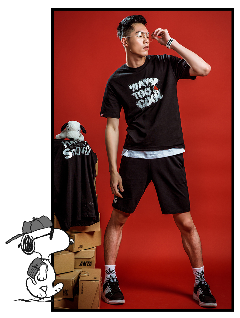 [SNOOPY Snoopy Năm của Con Chó] Anta Ngắn Tay Áo Người Đàn Ông 2018 Mùa Hè Xu Hướng Mới Thể Thao Giản Dị T-Shirt áo thể thao nữ ba lỗ