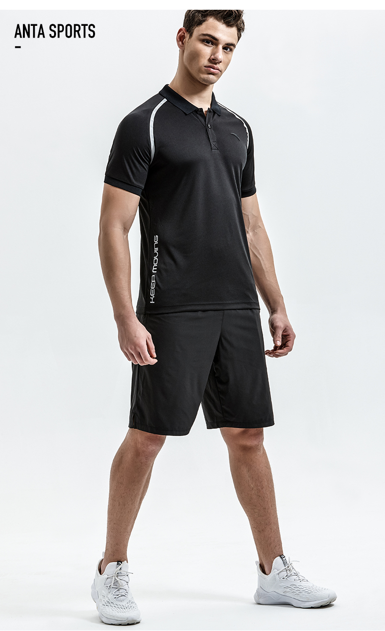 Anta ngắn tay nam 2018 mùa hè người đàn ông mới của thời trang thoải mái thể thao thoáng khí POLO linh sam T-Shirt nam áo thun thể thao nam có cổ