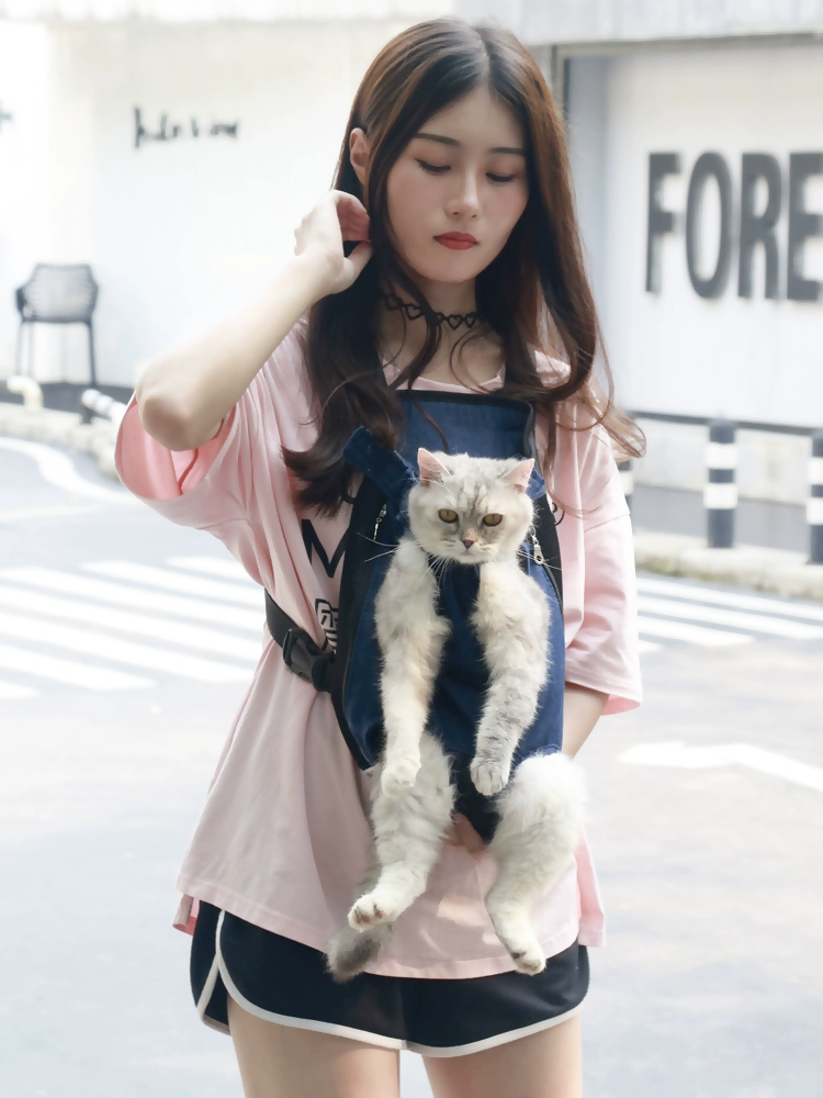 Cat Dây đeo ngực Pet Pet Dog Kitty Đi ra Ba lô di động Ba lô Teddy Dog Cat Cat Out Out Cat Bag - Cat / Dog hàng ngày Neccessities