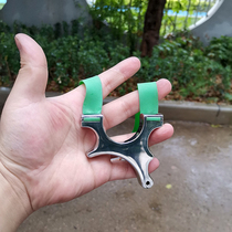 Crooked handle slingshot clip seam stainless steel flat leather bow wire cutting CNC mini pocket bow can be carried