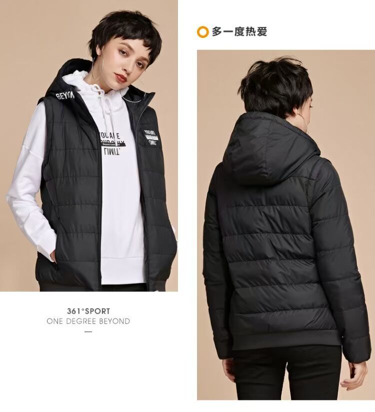 Áo khoác cotton 361 độ 2018 mùa đông mới quần áo cotton ấm 361 áo khoác thể thao mùa đông trùm đầu nữ 561844252 - Quần áo độn bông thể thao áo phao nam uniqlo