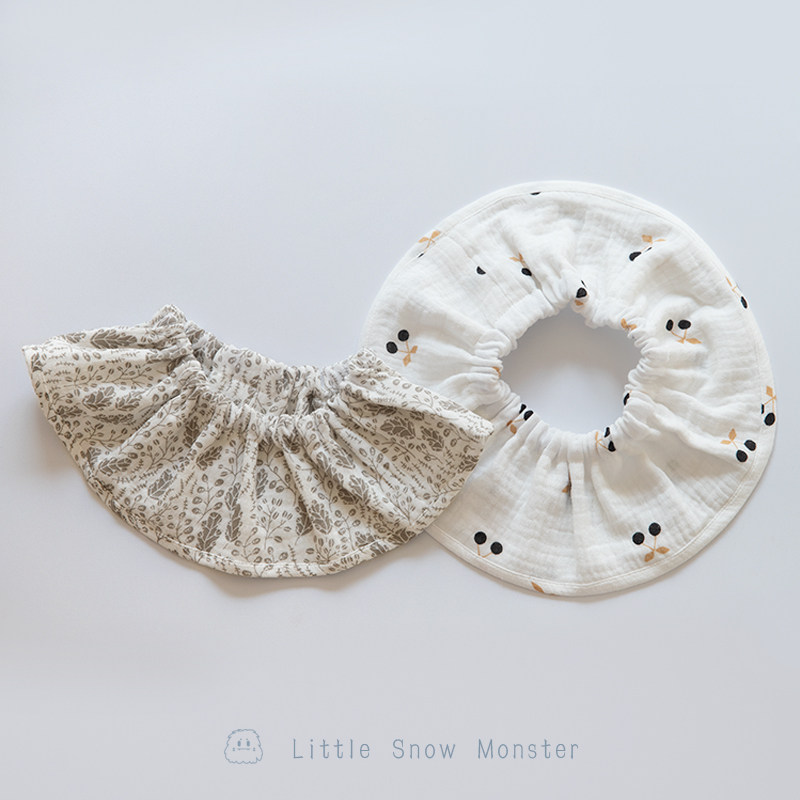 ins newborn baby organic cotton gauze baby mouth tight 360 degrees flower daughter princess mouth