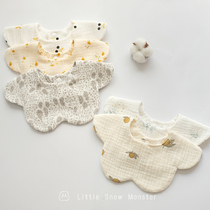 ins summer thin newborn baby double-sided cotton yarn 4 layers baby bib petals 360 degree princess saliva towel