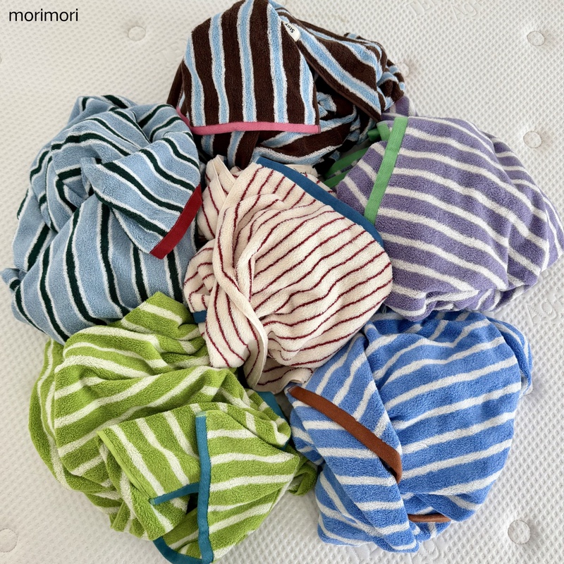 Morimori Korean Style 100% Cotton 40S Striped Color-Blocked Towel Bath Towel Beach Towel Soft Absorbent Face Towel for Home Use Morimori Korean Style 100% Cotton 40S Striped Color-Blocked Towel Bath Towel Beach Towel Soft Absorbent Face Towel for Home Use