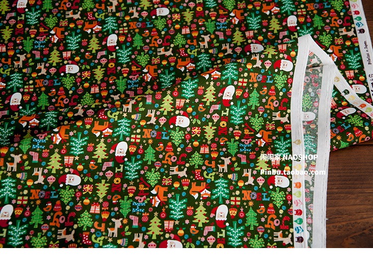 Trang chủ ồn ào Nhật Bản nhập khẩu bông handmade tự làm chắp vá màu đỏ và màu xanh lá cây vải lễ hội Giáng sinh loạt trang trí cotton vải