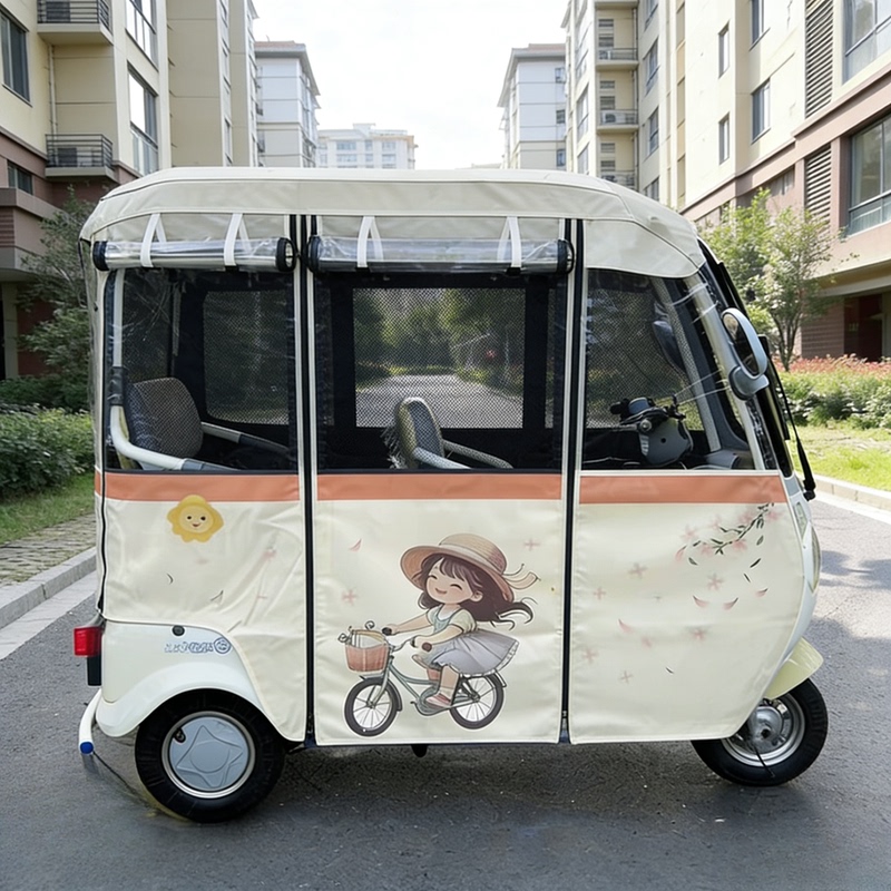 Danan Ronaldo Xinghan 2-in-1 Rain Curtain and Sunshade for Tricycle, Sunscreen Tarpaulin Danan Ronaldo Xinghan 2-in-1 Rain Curtain and Sunshade for Tricycle, Sunscreen Tarpaulin