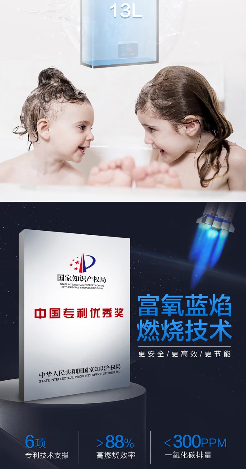 Haier 13 lít máy nước nóng nhà tự nhiên khí thông minh chuyển đổi tần số nóng treo tường tắm nhiệt hàng mạnh mẽ - Máy đun nước máy nước nóng trực tiếp