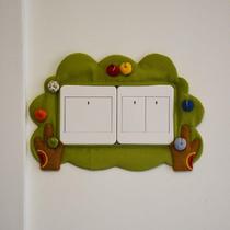 Switch paste wall paste protective cover Four-open handmade fabric double switch set Three-switch paste four-open five-switch decoration