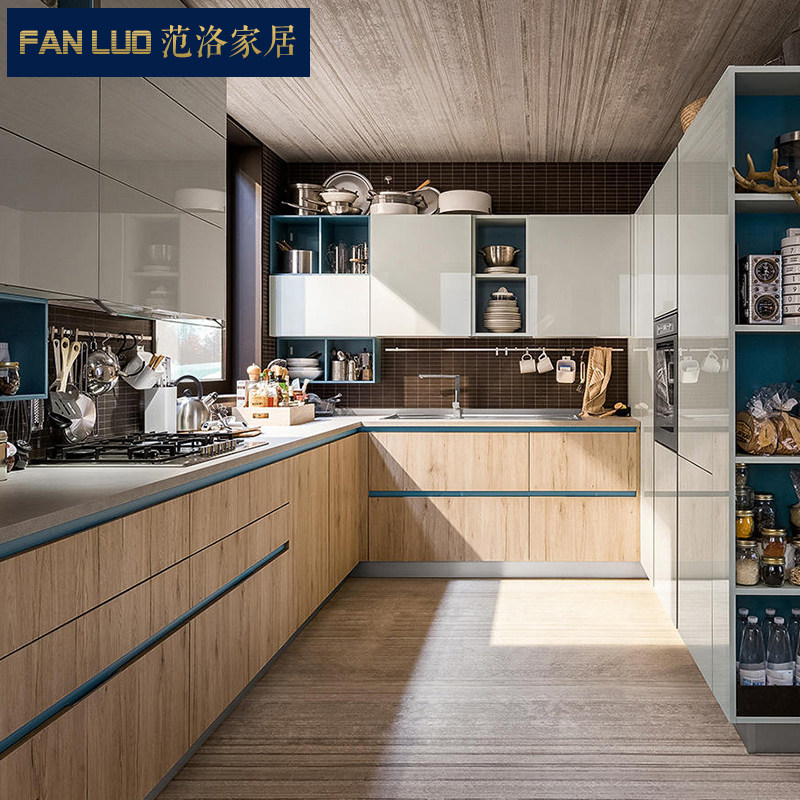 Vanlow modern minimalist overall cabinet customised U-shaped open combined kitchen cabinet for full house customisation