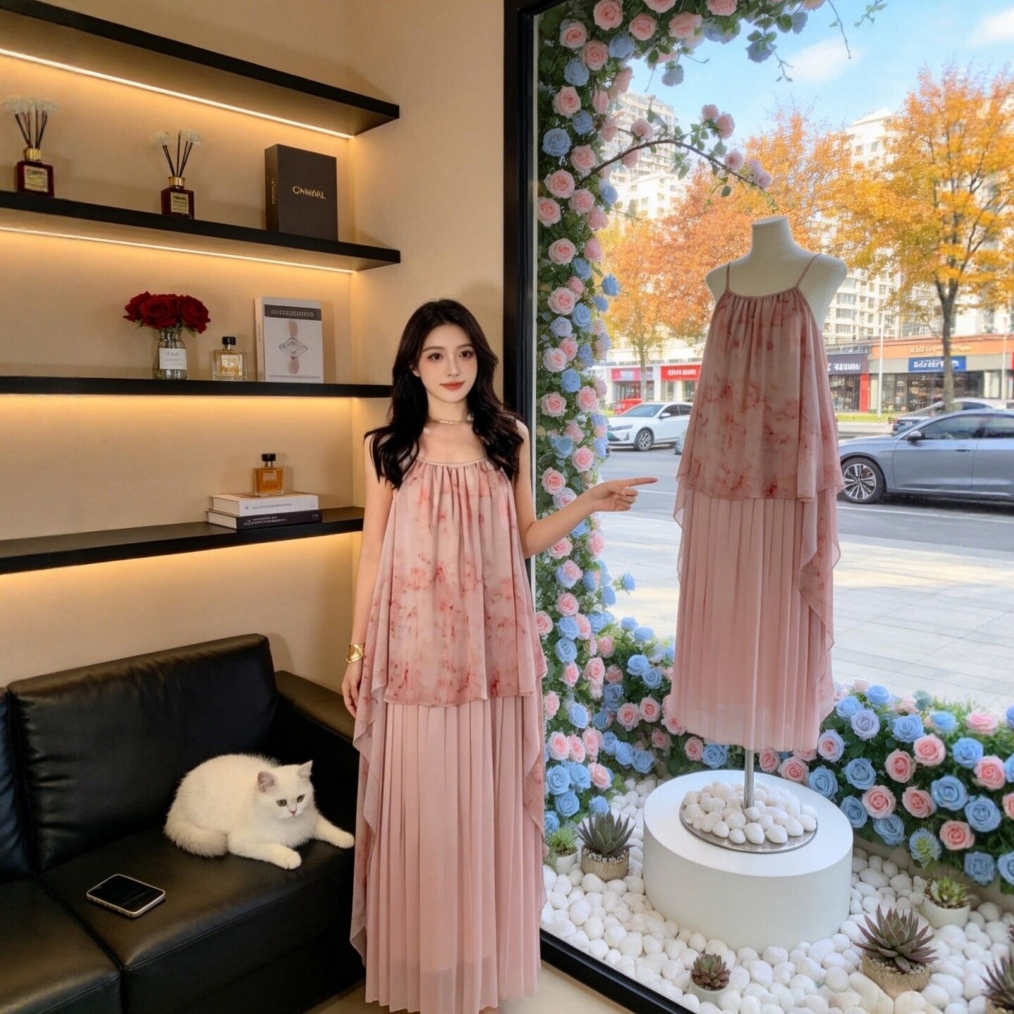 👗温柔度假风，2026夏季新款粉色碎花连衣裙🌸-大码连衣裙-淘宝好物网