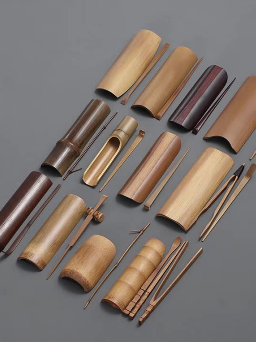 Handmade bamboo tea Doug six-gentleman tea is the three suit bamboo tea set with tea-making tool tea plucking tea needle-Taobao