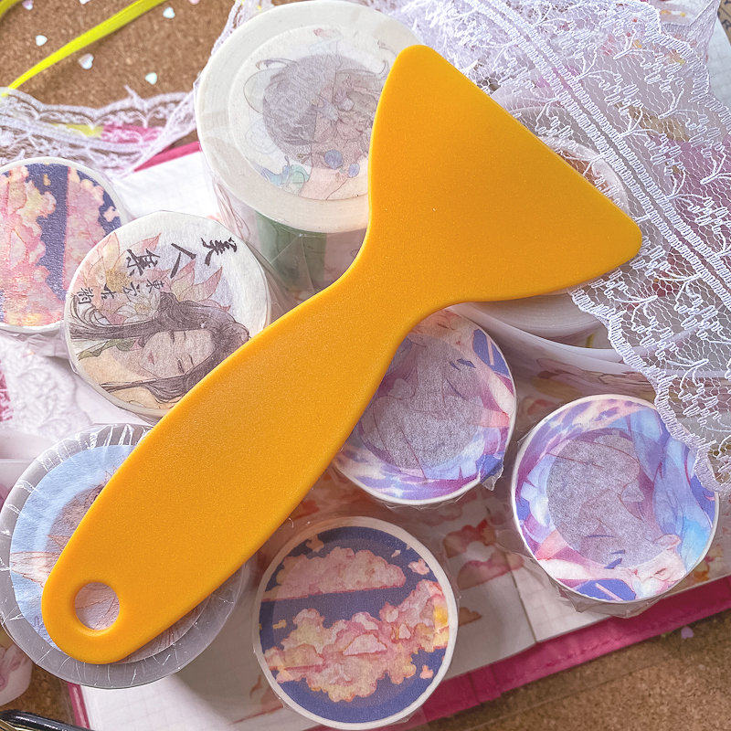 Hand account gadget film net red scraper Plastic scraper tape Anti-warping sharp tool Easy to use small yellow shovel