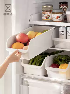 Lazy corner refrigerator fruit and vegetable storage box household kitchen food storage box drawer type sorting box 3 packs
