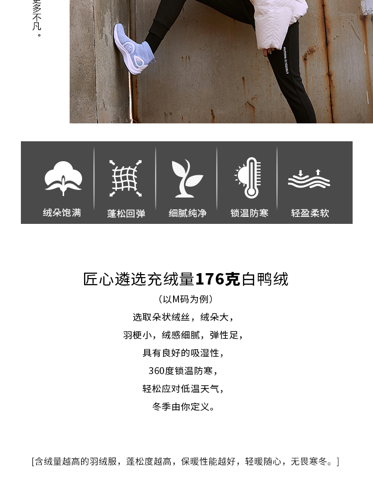 Li Ning ngắn xuống áo khoác của phụ nữ loạt thời trang thể thao mới ấm áp mũ trùm đầu mùa đông trắng xuống quần áo thể thao - Thể thao xuống áo khoác áo lông vũ