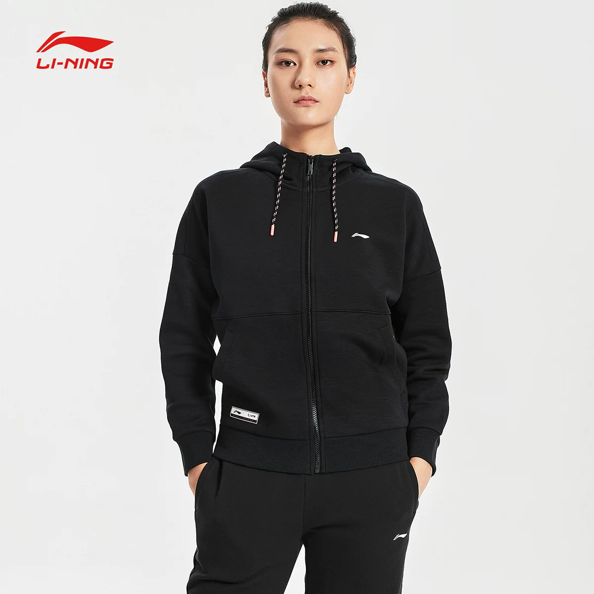 Свитшот Li Ning, кардиган для тренировок с длинным рукавом, модный худи, спортивный костюм
