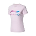 Li Ning ngắn tay nữ 2019 loạt thời trang thể thao mới giản dị cổ tròn mùa hè trắng giản dị đan áo thun - Áo phông thể thao áo ba lỗ thể thao Áo phông thể thao