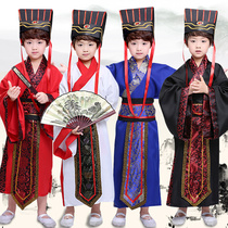61 Childrens Ancient clothes primary and middle school students male and female Chinese Wind Hanfu State Book Tong Confucius Minister Three Kingdoms Out of service