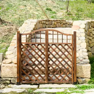 Anti-corrosion wood fence door outdoor courtyard fence grid solid wood door vegetable field Garden yard pastoral small wooden door customization