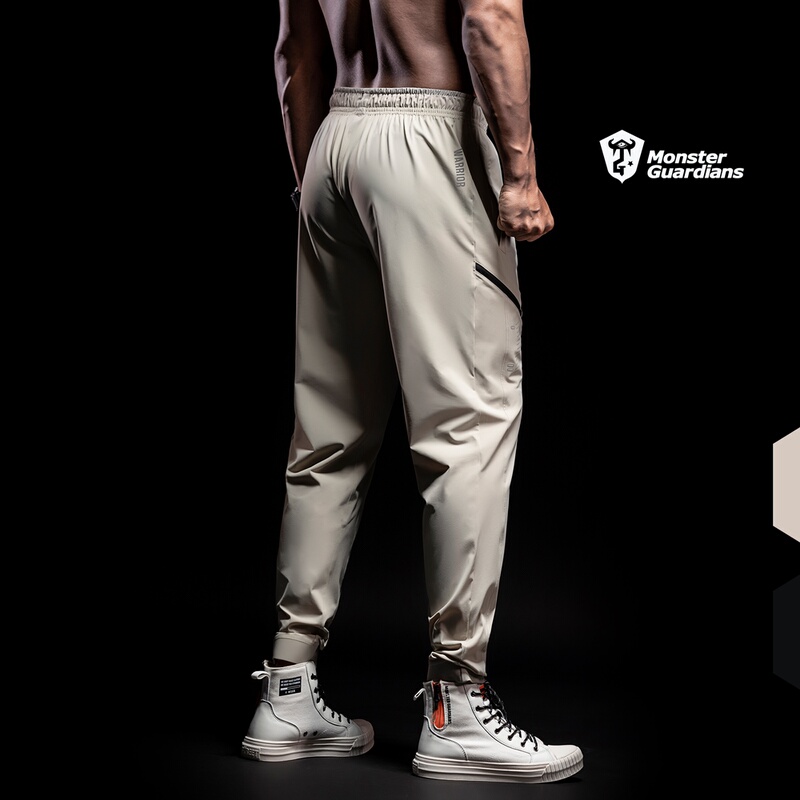 Monsterguardians Men's Thin Sports Pants for Fitness Training, Woven Running Joggers, Slim Fit, High Elasticity Monsterguardians Men's Thin Sports Pants for Fitness Training, Woven Running Joggers, Slim Fit, High Elasticity