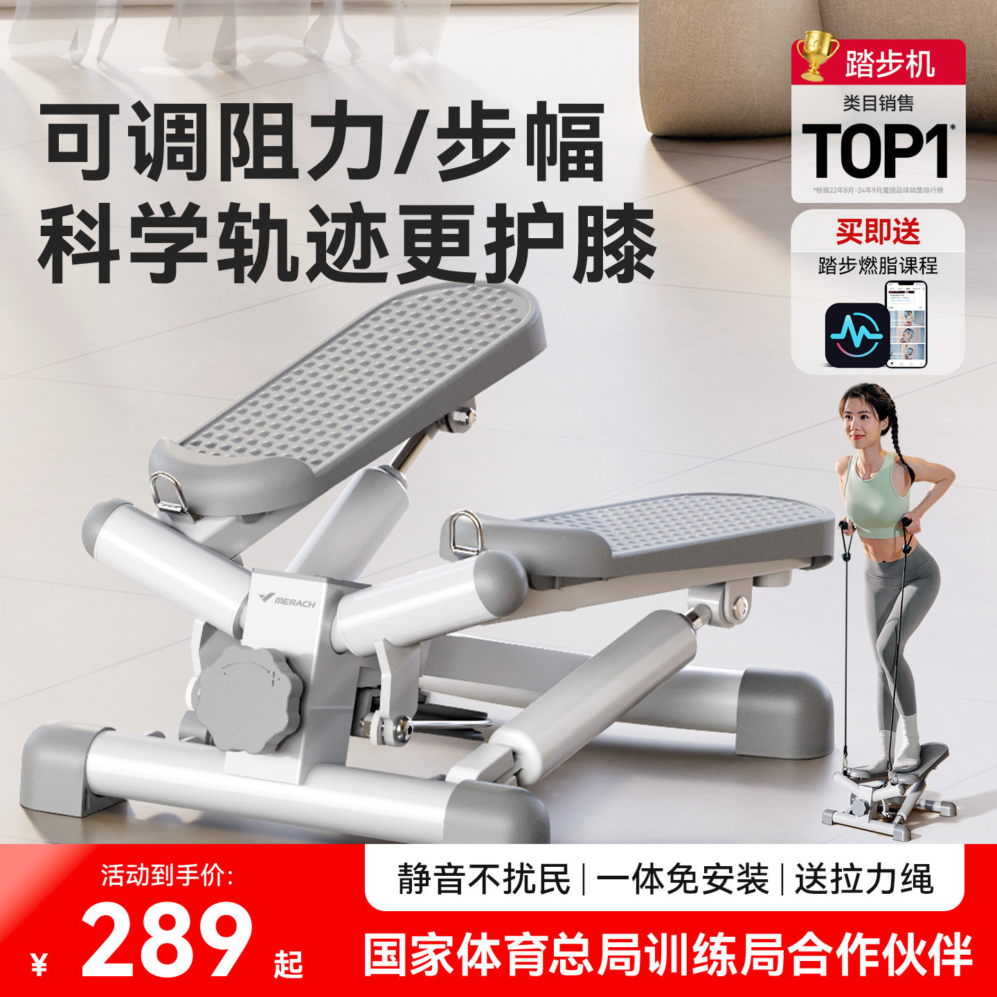 家用可调阻踏步机静音减震健身器材 双液压阻力减肥机 瘦身塑身有氧运动机