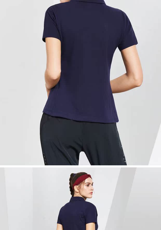 Áo sơ mi polo quảng cáo Áo sơ mi nữ ngắn tay nửa dây kéo Ve áo thể thao giản dị Áo golf đơn giản áo polo trẻ em