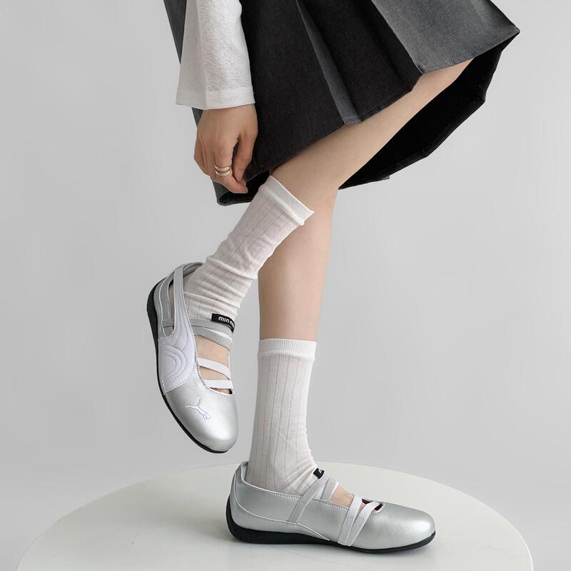 Nighttime Classroom Footless Socks for Women, Summer Thin Ballet-Style Mid-Calf White Slouch Socks with Open Toe Leg Warmers